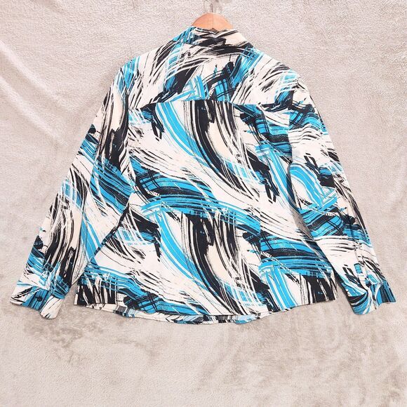 Chico's Wrinkle Resistant Multicolor Abstract Button Up Blouse Size 3 (XL 16) - Picture 4 of 9